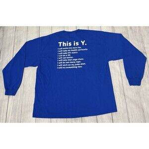 The YMCA This Is Y Motivational Long Sleeve T Shirt Size 2XL XXL Blue 2011-2013